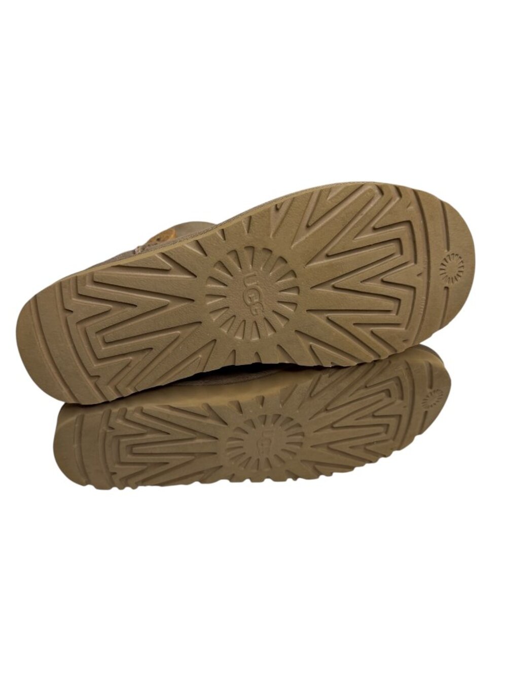 Ugg Mini Bailey Button Boots Suede Shearling Shoes Women Tan Brown 10 - Picture 11 of 11